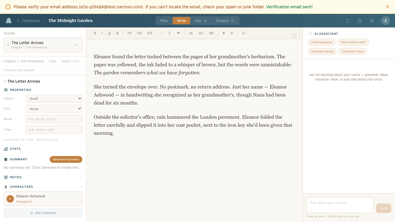 The AI chat sidebar with quick action buttons and conversation